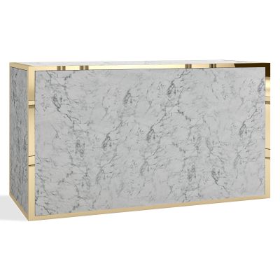 Image two of Milo Bar, Silver Frame, Marble Carrara